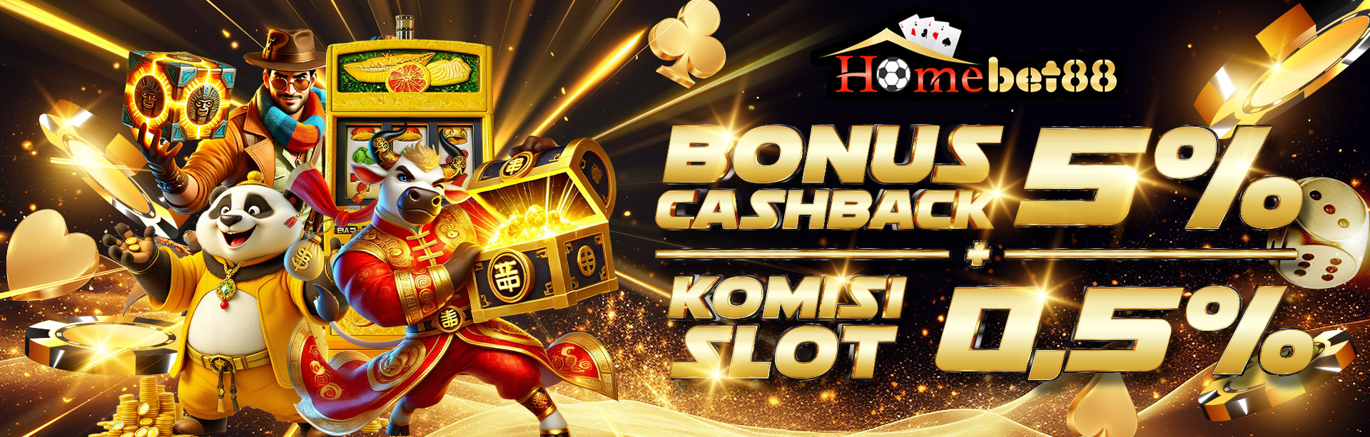 BONUS CASHBACK 5% + KOMISI 0.5% SLOT