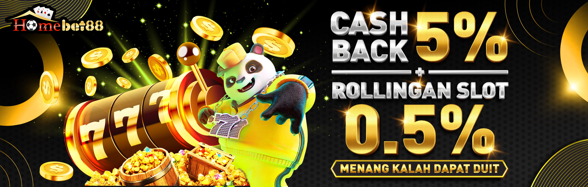 BONUS CASHBACK 5% + KOMISI 0.5% SLOT