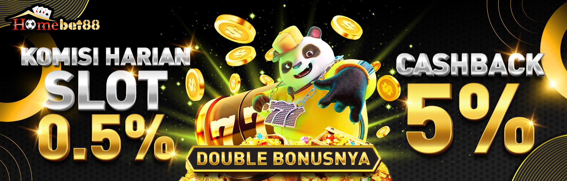 KOMISI HARIAN SLOT 0.5% & CASHBACK SLOT 5%