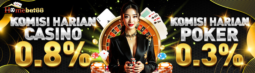 KOMISI HARIAN CASINO 0.8% & POKER 0.3%